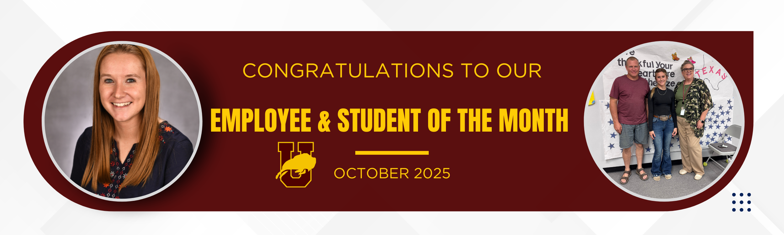 Congratulations to Student of the Month and Employee of the Month October 2025