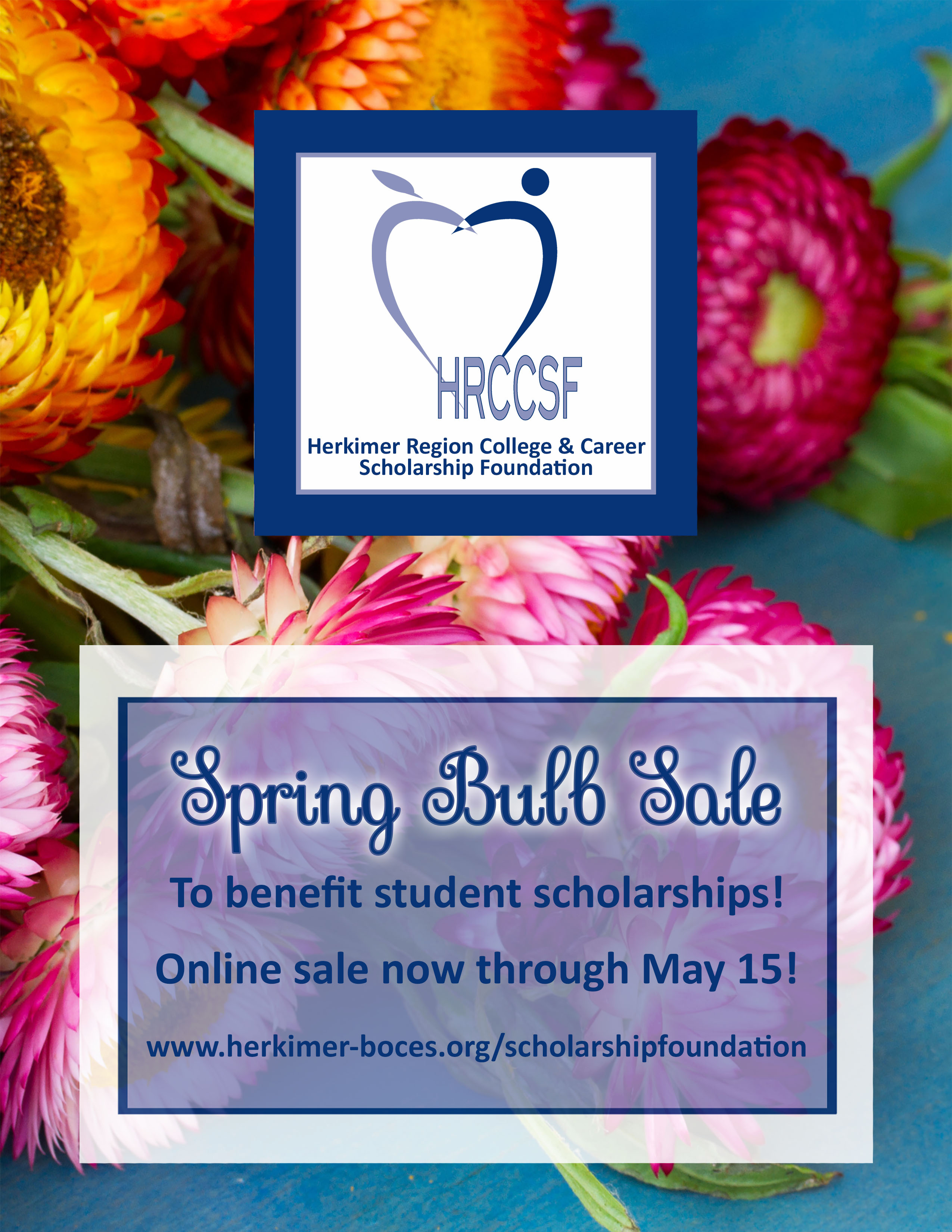 Spring Bulb Sale Poster with flowers and sale info