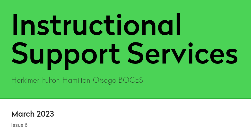 Instructional Support Services March 2023 newsletter cover
