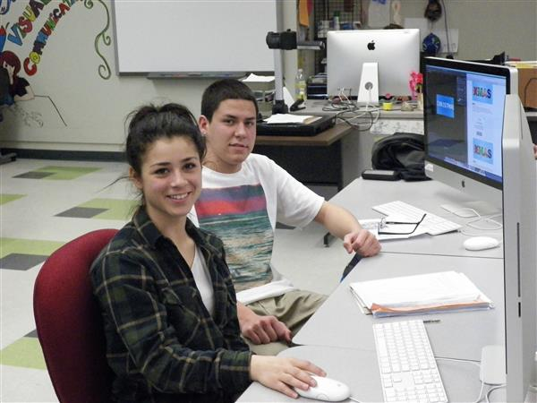 Visual Communications Media Arts students at their desks