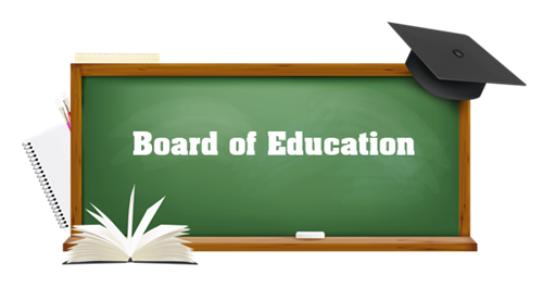 Board of education written on chalkboard