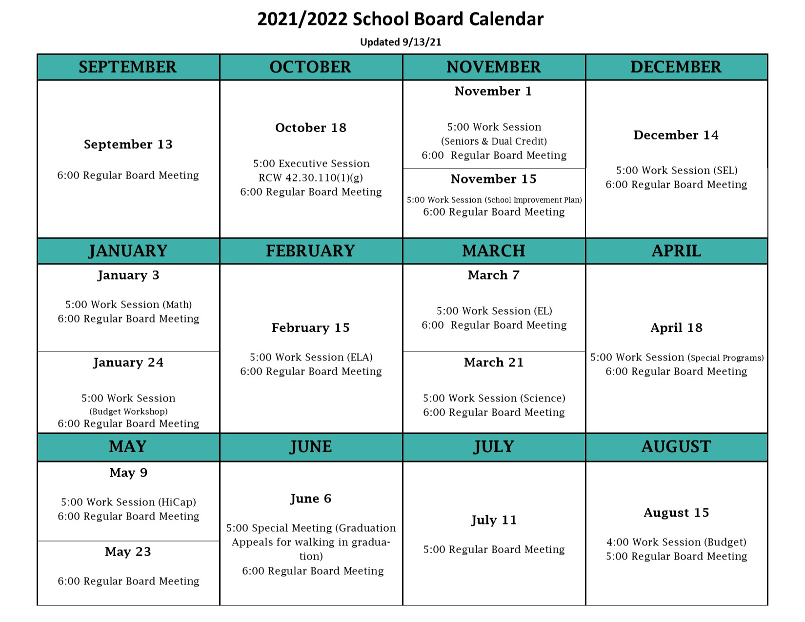 Board Calendar
