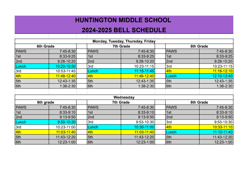 Bell Schedule 