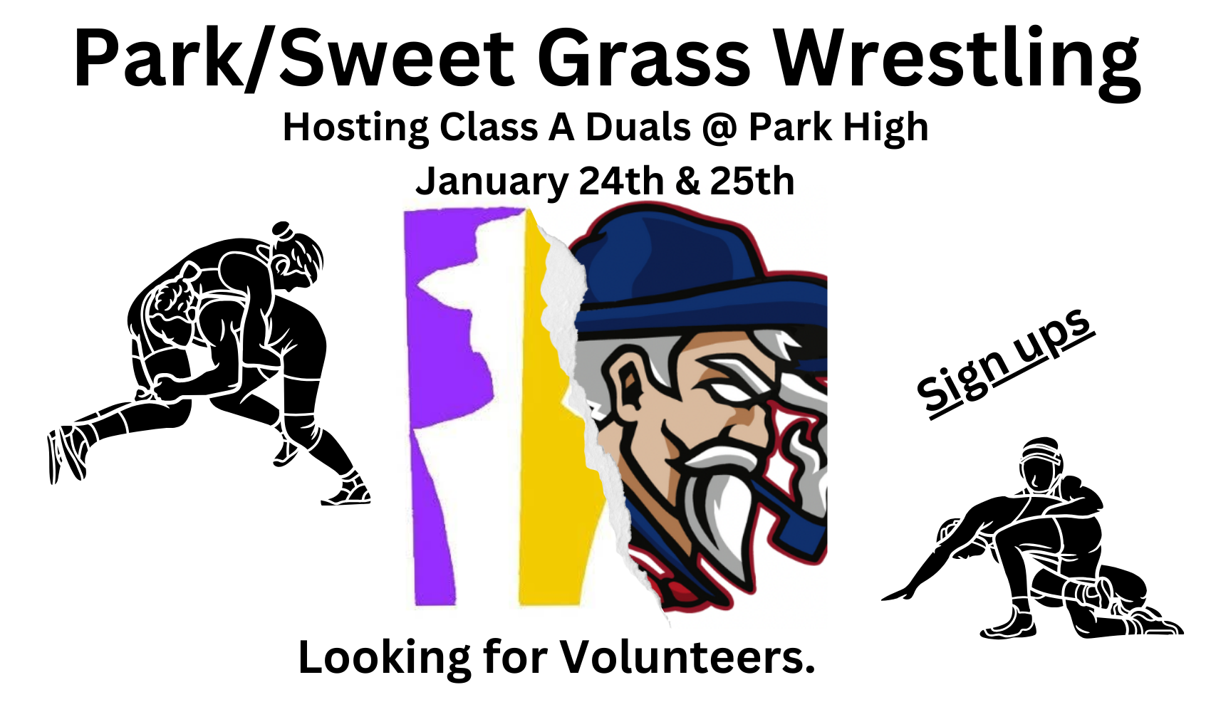 Park/Sweet Grass Hosting Class A Duals January 24th & 25th. Looking for Volunteers. 