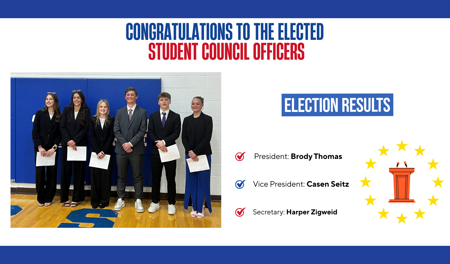 Elected 2026-2027 Student Council Officers 