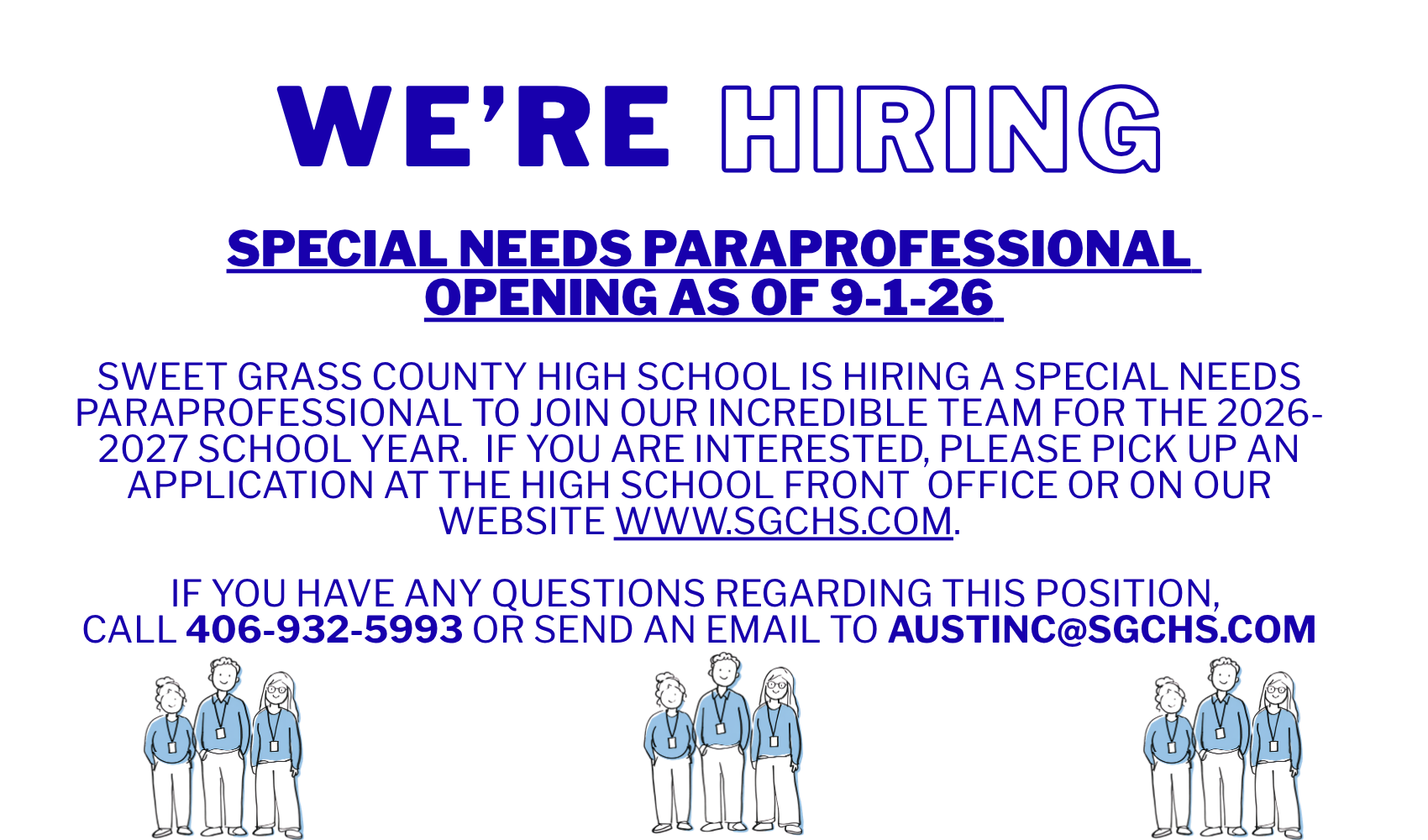 Hiring  for Special Needs Paraprofessional position 2026-09-01