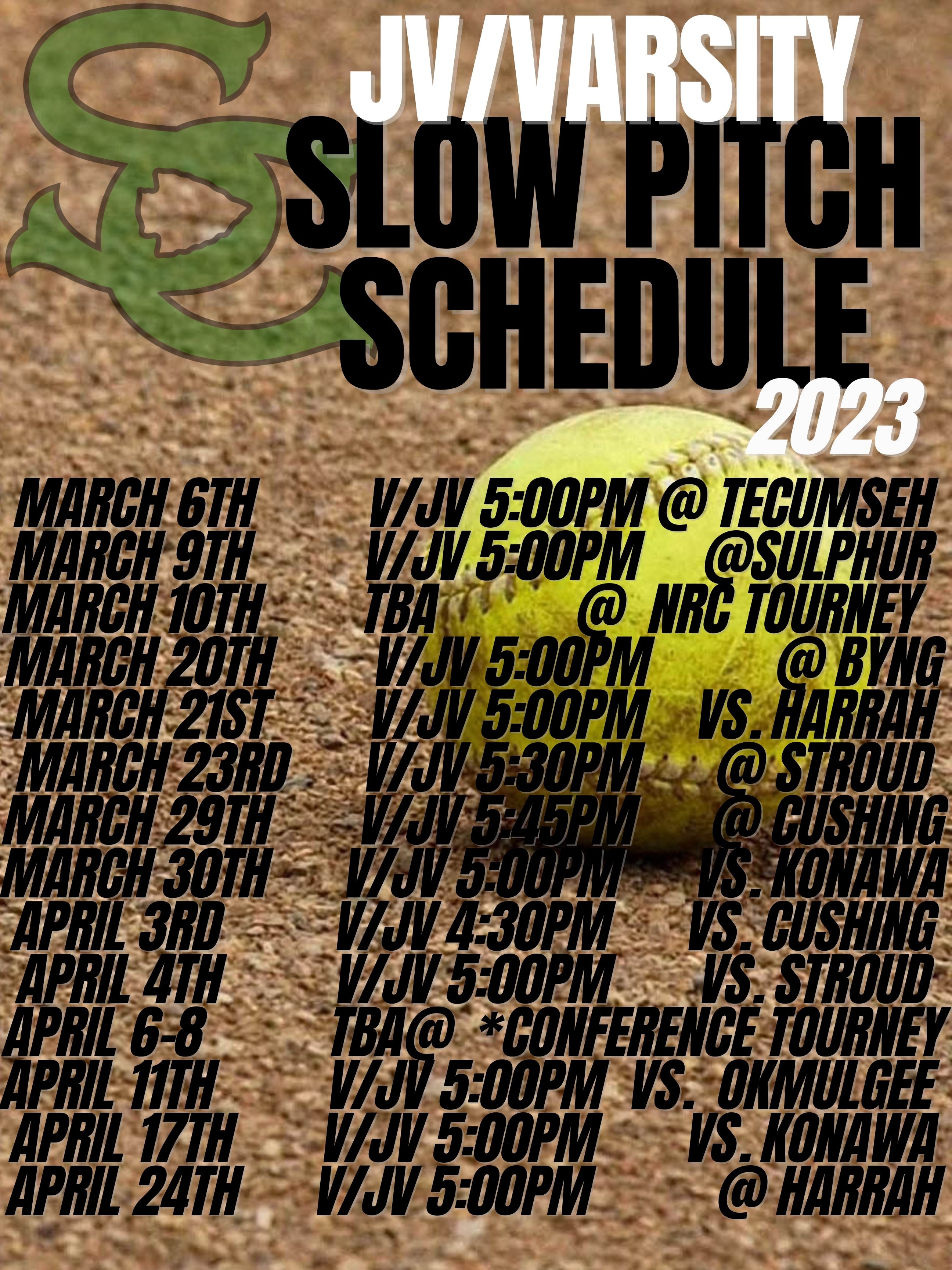 2023 SLOW PITCH SCHEDULE