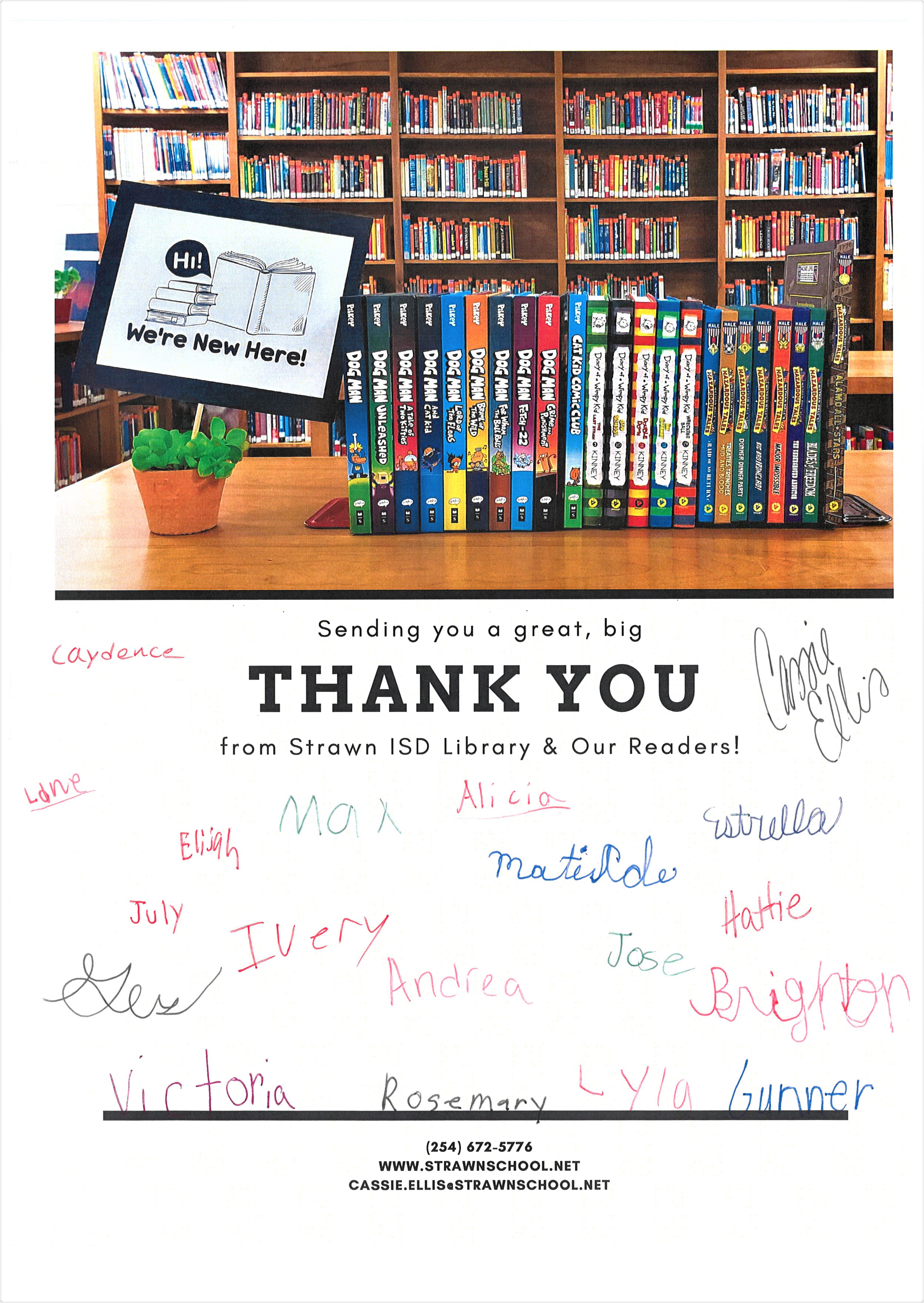 Thank you for our new library books!