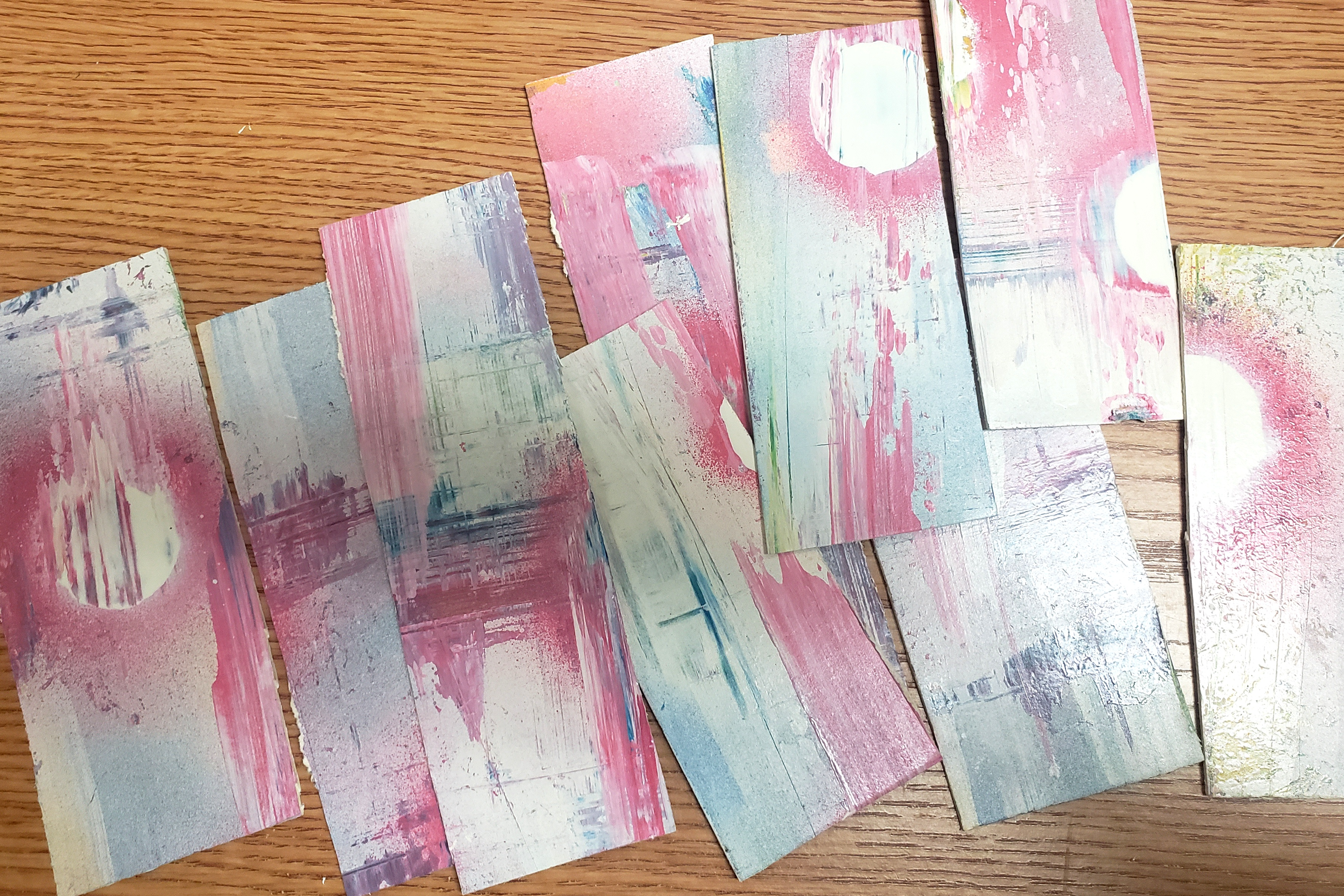 Local Artist donates abstract art bookmarks to Strawn Library!