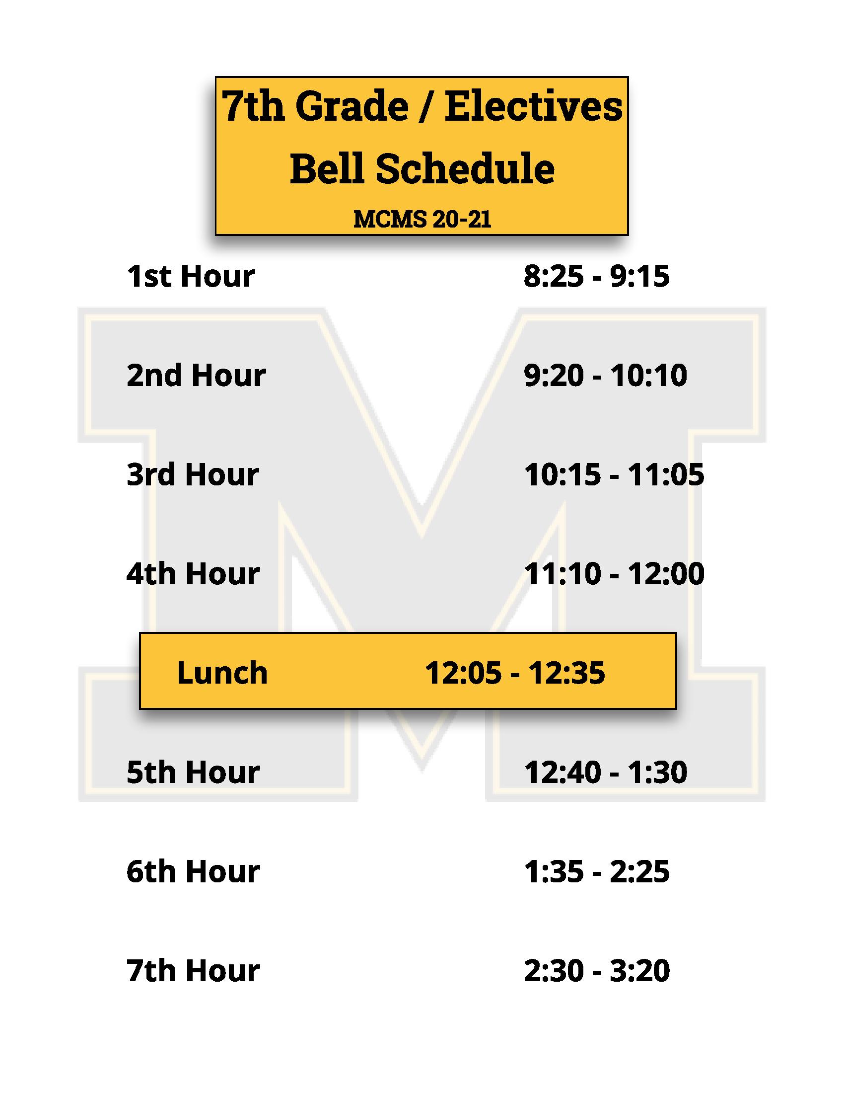 Bell Schedule Midwest City Middle School