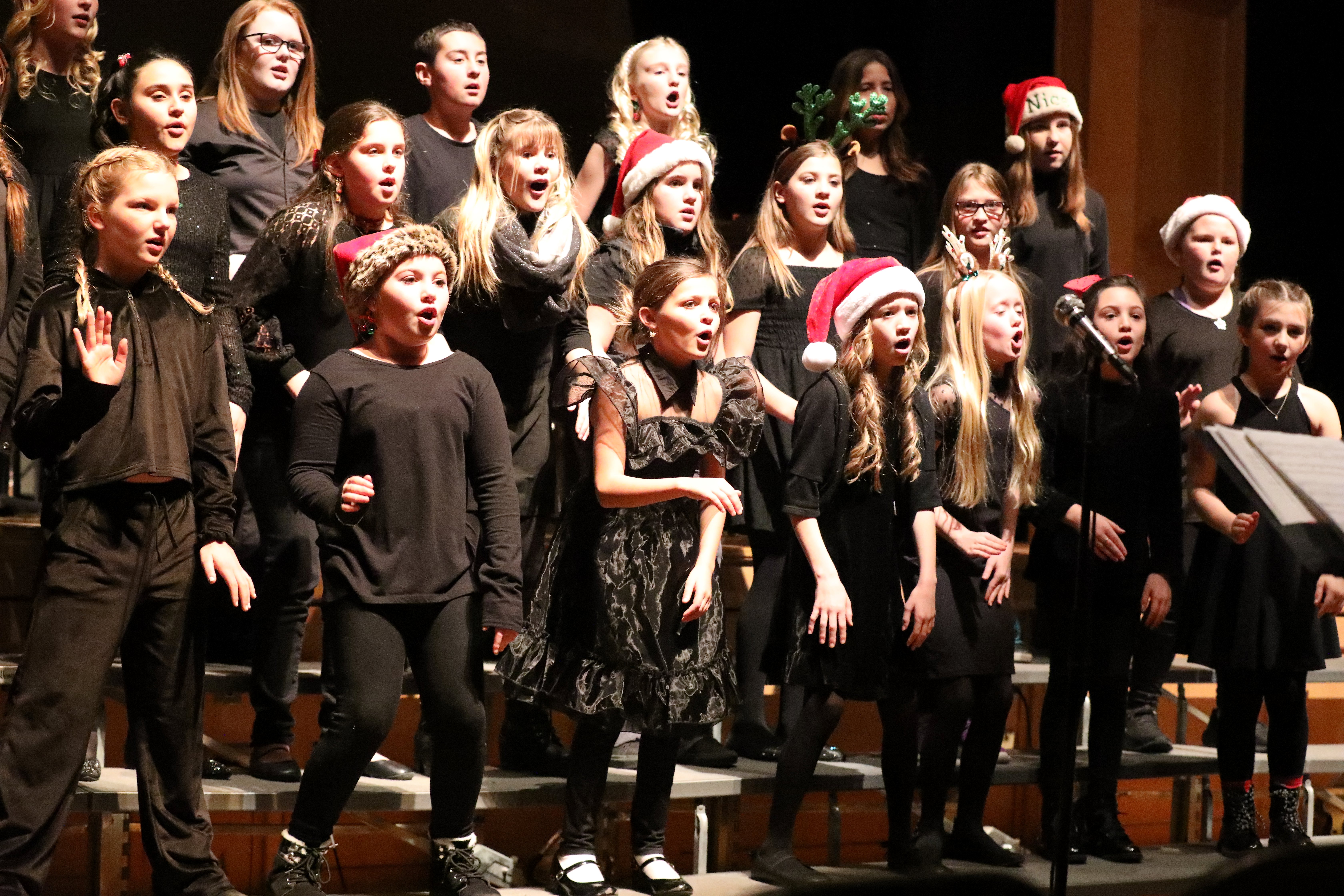 Students singing at holiday concert