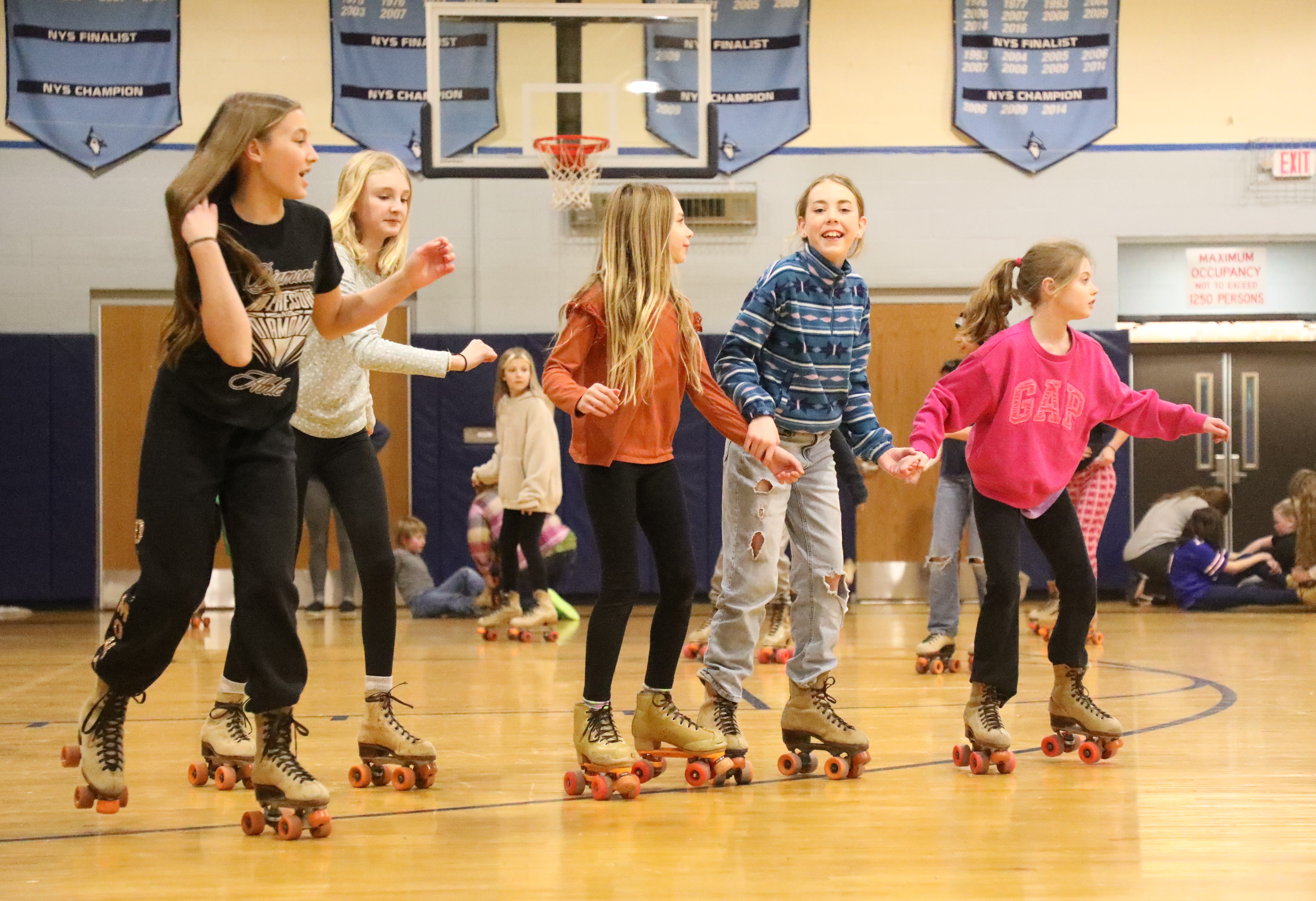 students roller skating