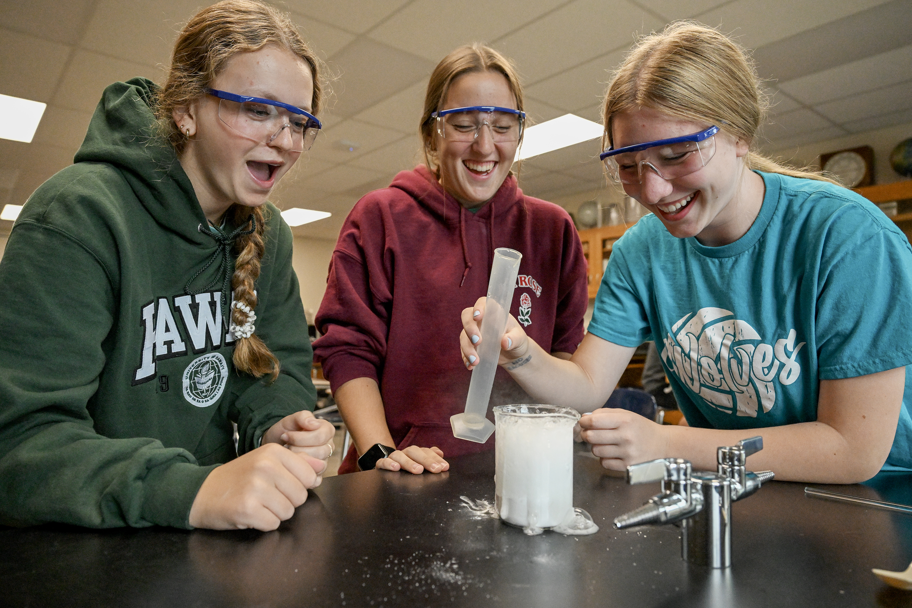 Student in science lab