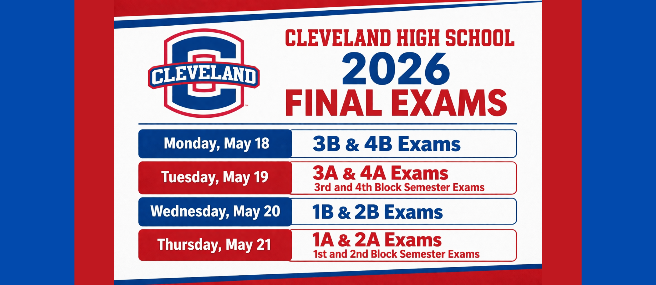 Spring 2026 final exams