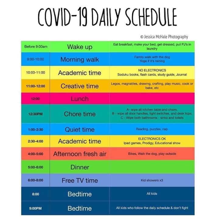 COVID-19 Daily Schedule