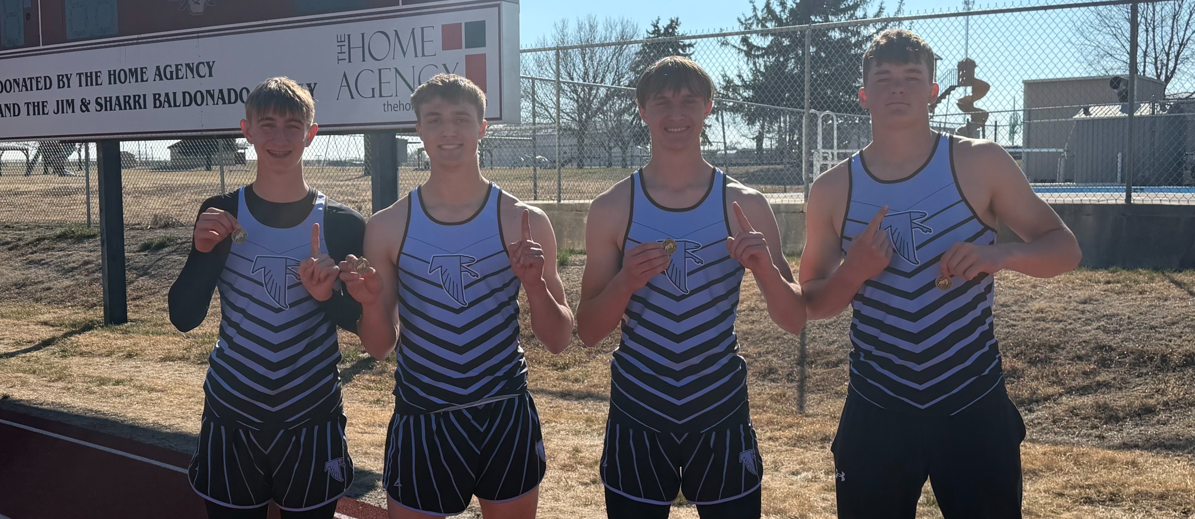 4x400m team broke the school record today at Hi-line, with an electronic time of 3:35.72! Team of: Kaden Schriner, Cody Schriner, Luke Lush, &amp; Thomas Donley