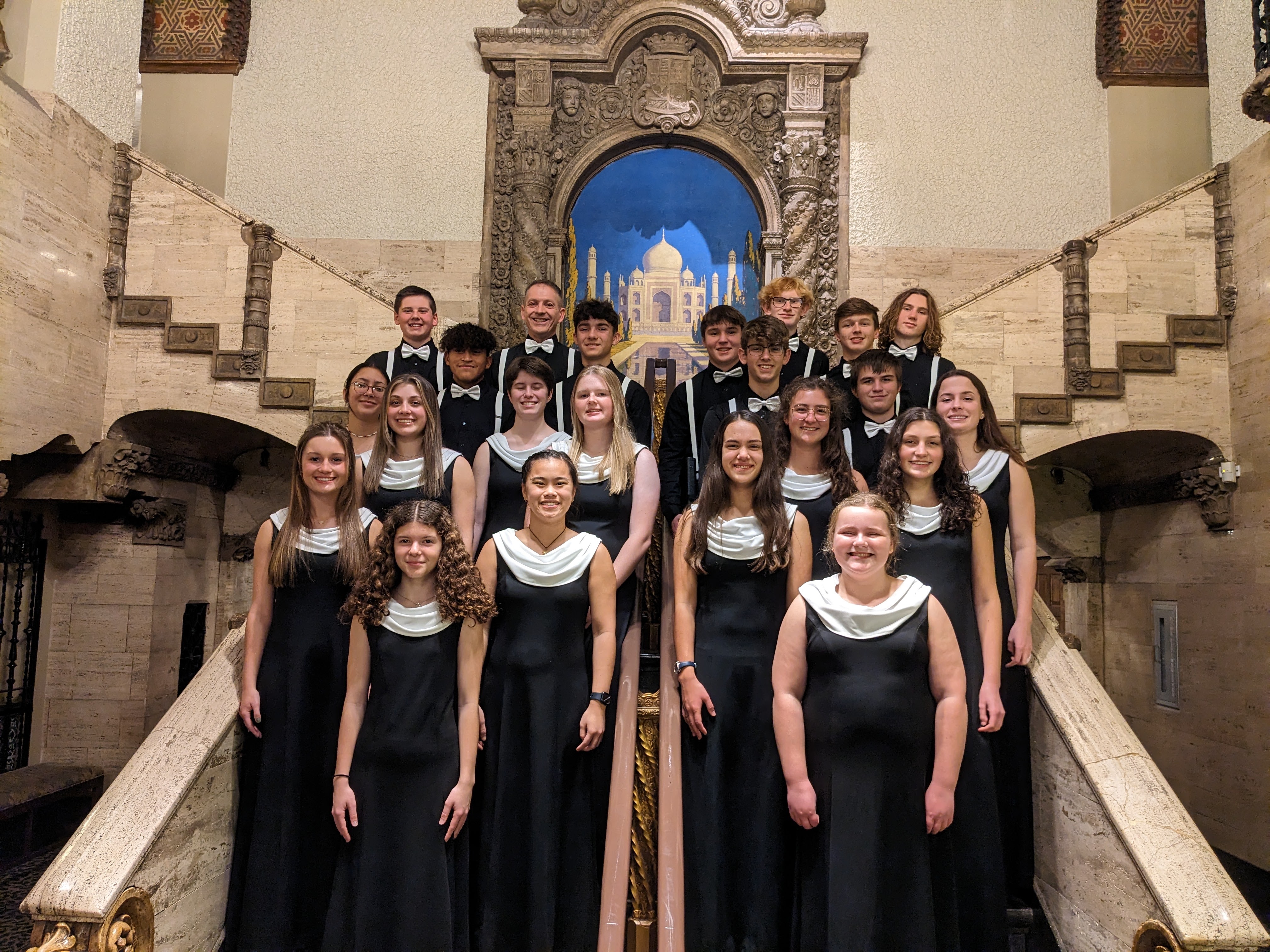 Traditional annual Noteworthy photo on the grand staircase in the lobby of the Indiana Repertory Theatre