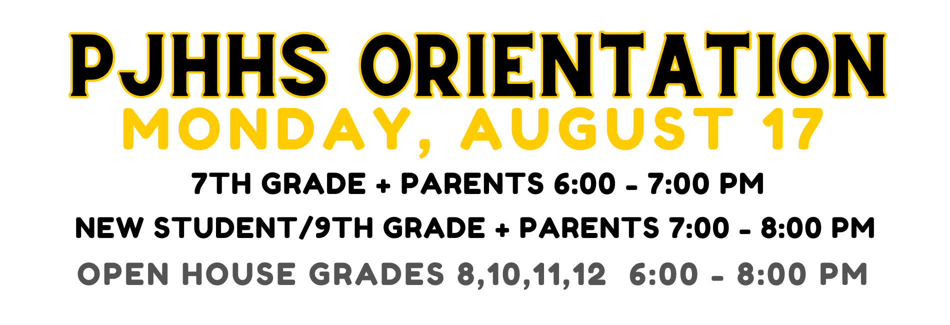 JH/HS Open House Info