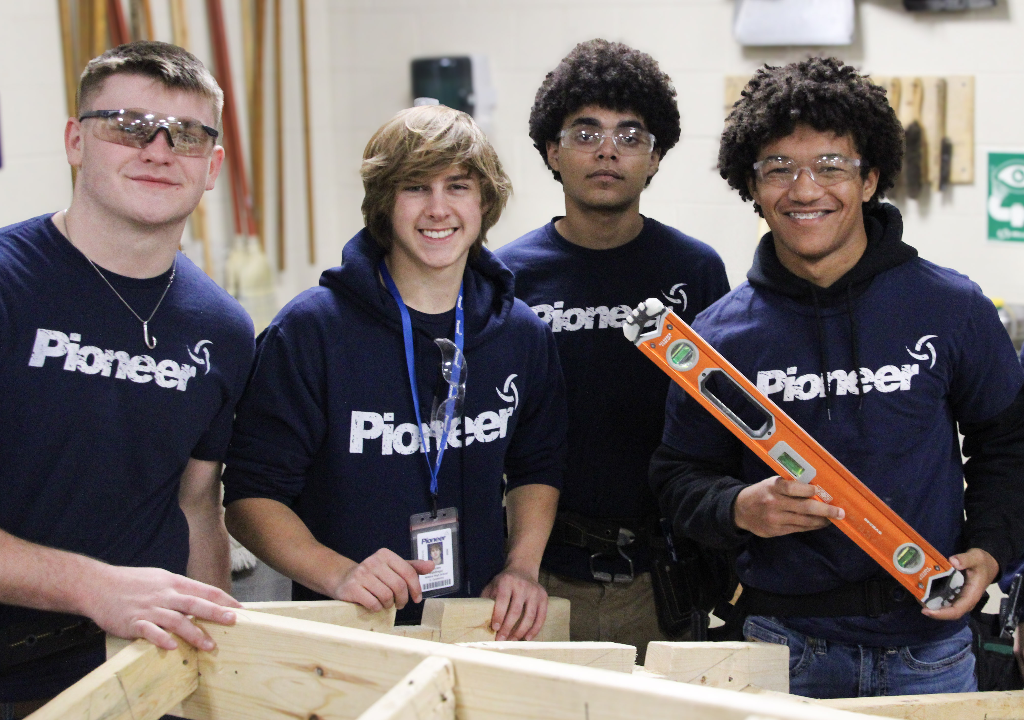 carpentry students in the classroom