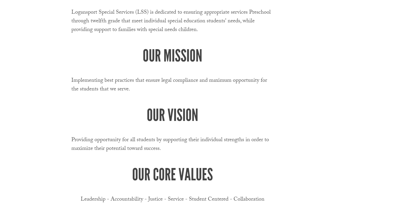 Our Mission, Our Vision, and Our Core Values