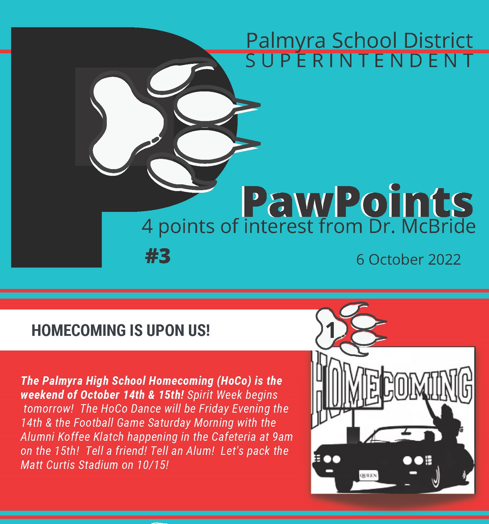 week 3 pawpoints with homecoming as #1