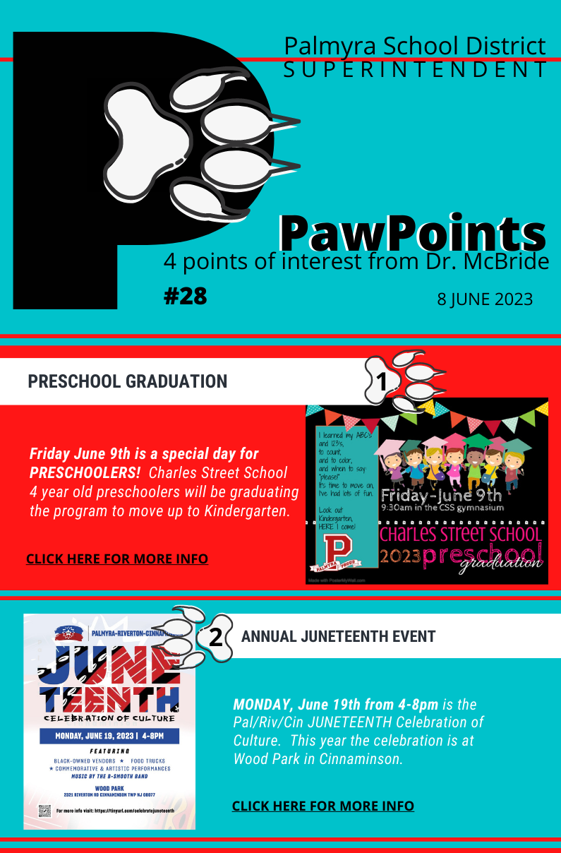 PawPoints 28  juneteenth and preschool grads