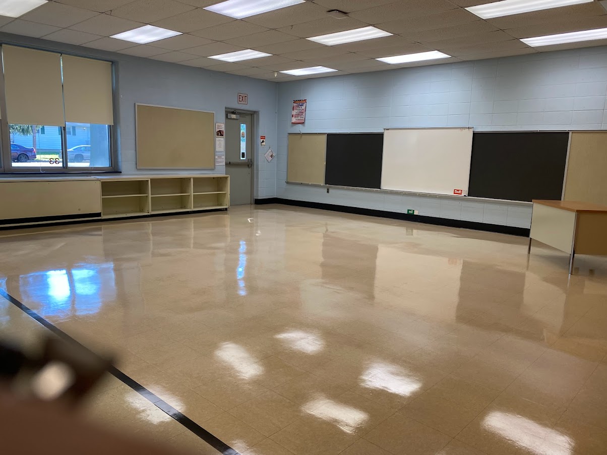 empty classroom at CSS before furniture 2022