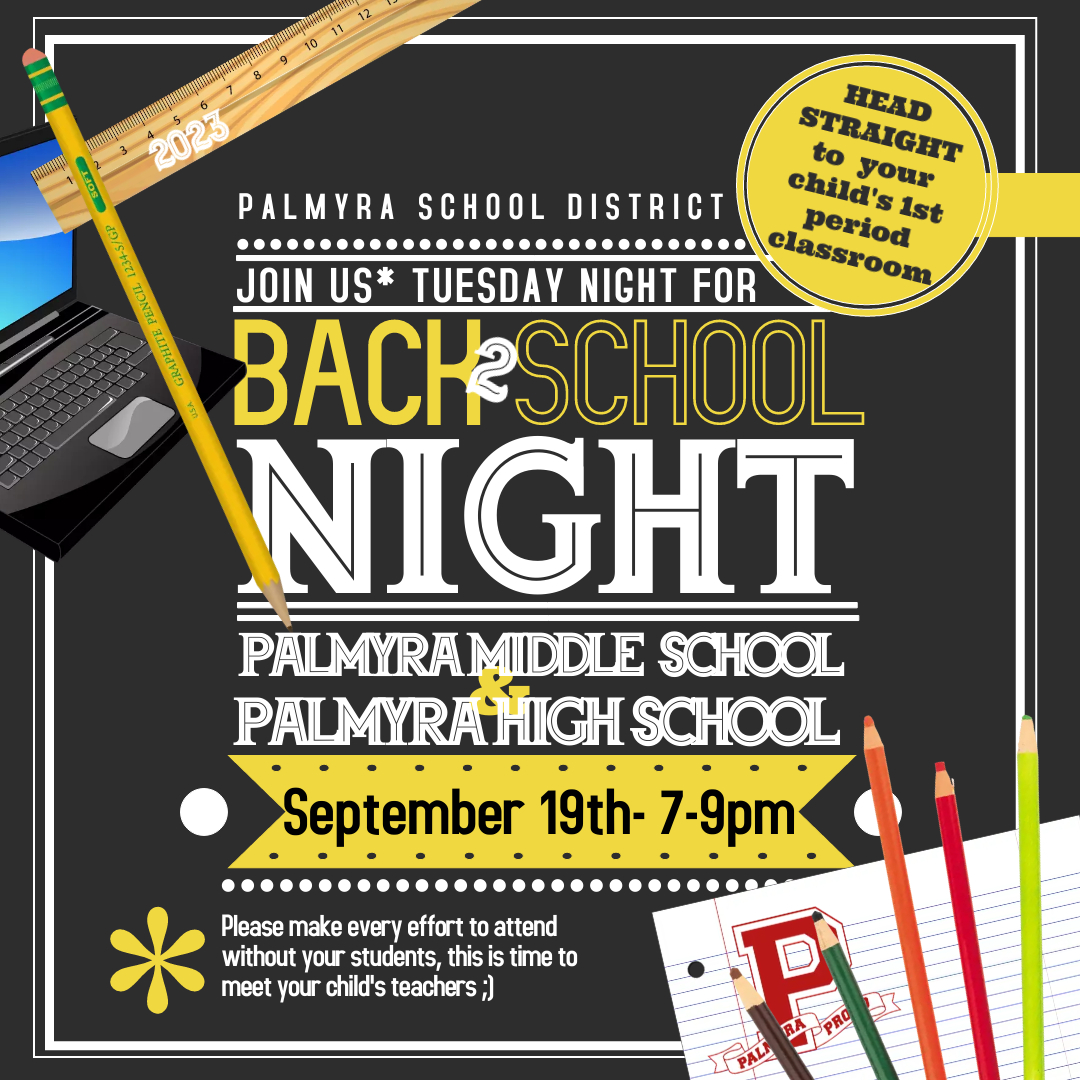 black & yellow graphics for phs/ms back 2school night 7-9 9/19