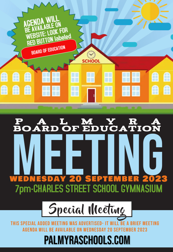 Special Meeting of the Board of Education 9/20/23