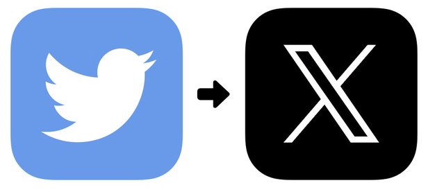 twitter bird icon moving to musk X icon in black