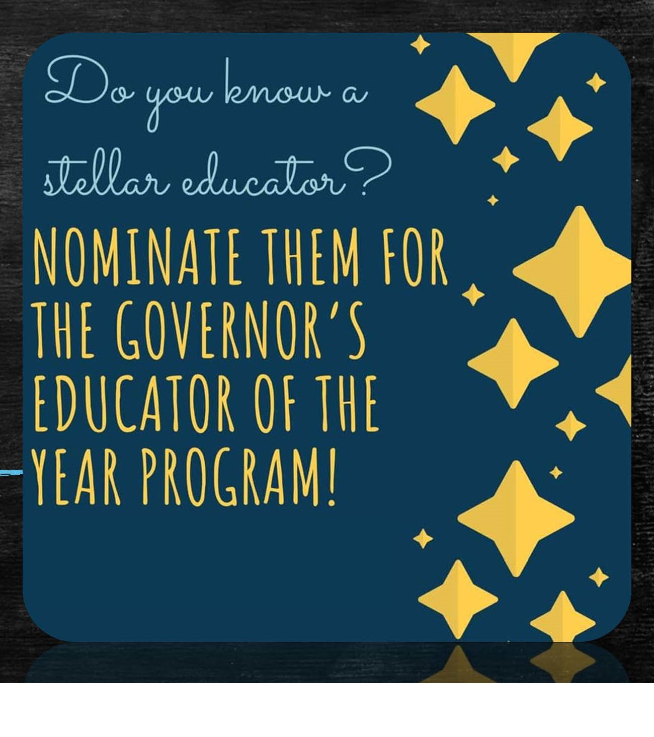 Do you know a stellar educator? Nominations now open for the Governor's Educator of the Year Program