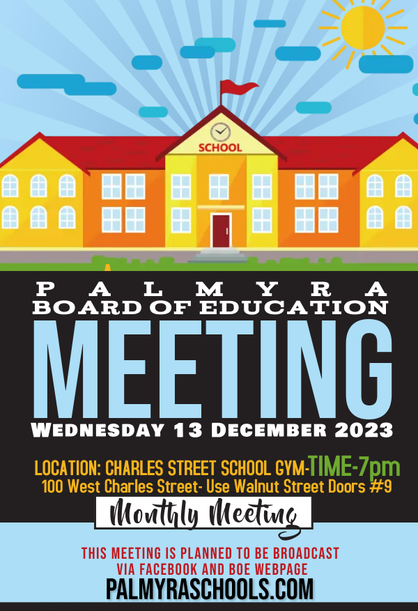 December Monthly Mtg of the Board of Ed- showing building & sunrise