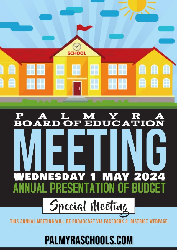 May Annual BUDGET BOE MEETING WITH SCHOOL GRAPHIC