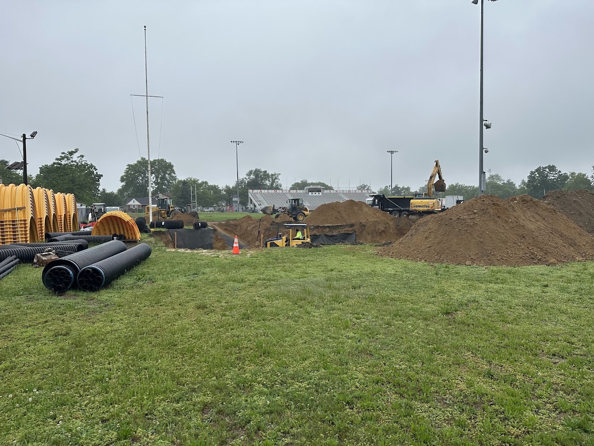 view of storm drains being installed at track 6-9-25