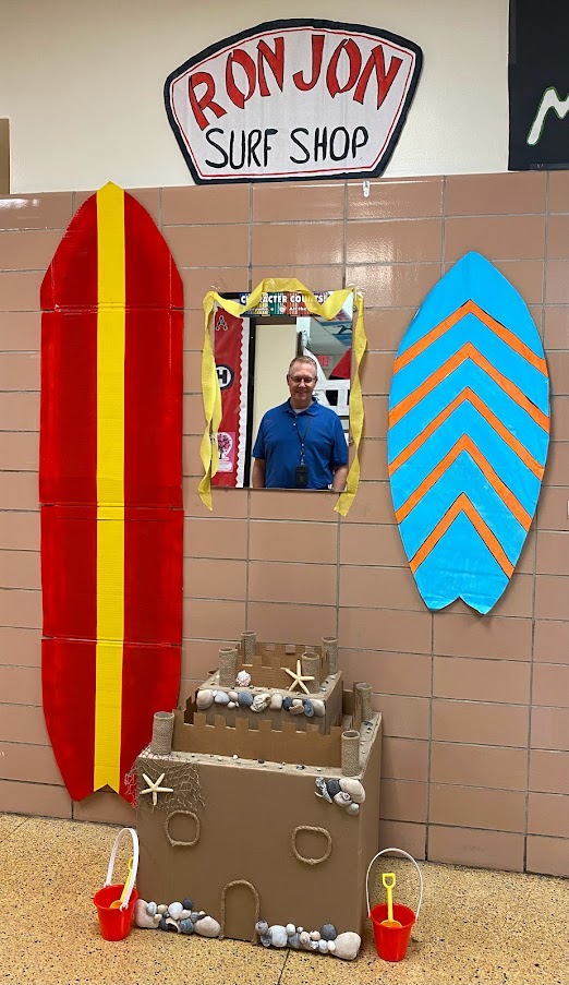 Juniors hallway surfboards and sandcastles