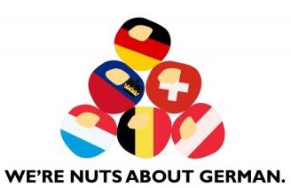 we're nuts about german with flags in shape of chestnuts