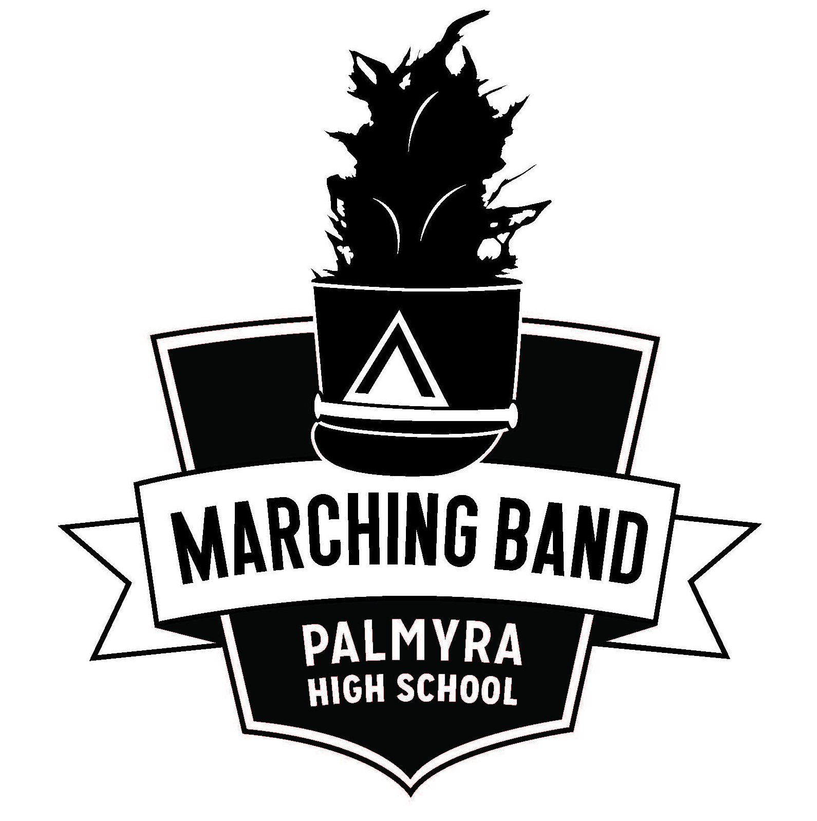 Marching Band logo with feathered cap and crest
