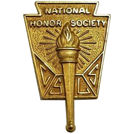 National Honor Society Gold Pin with torch of learning