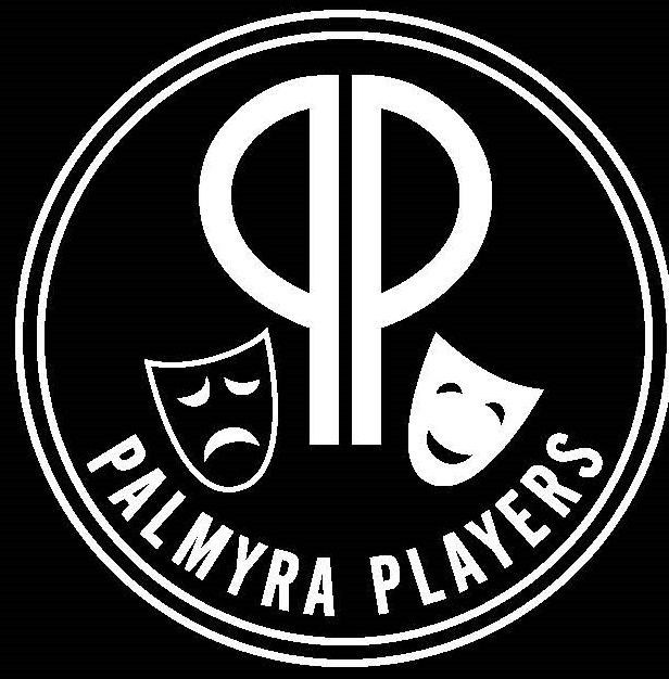 Palmyra Players Logo with comedy & tragedy masks in black & white