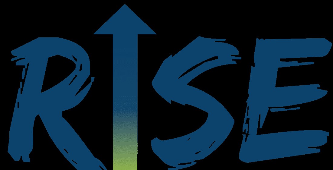 RISE logo with letter I as an upward arrow