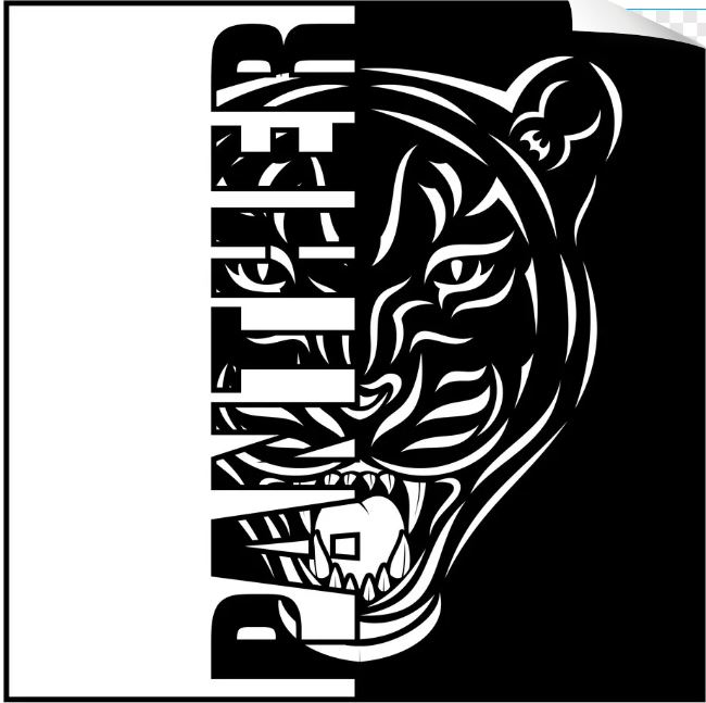 Panther Face graphic for yearbook 