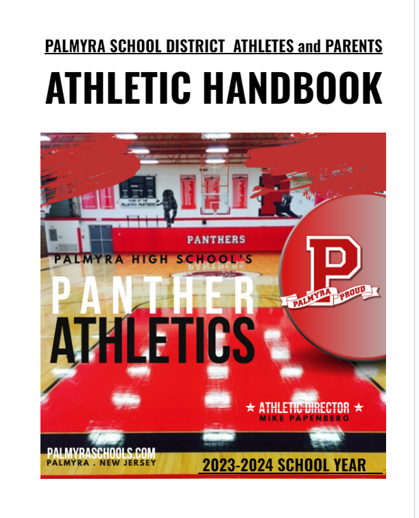 athletics handbook cover showing photo of gym with graphics