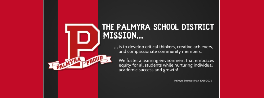 The mission of Palmyra School District with Palmyra P logo