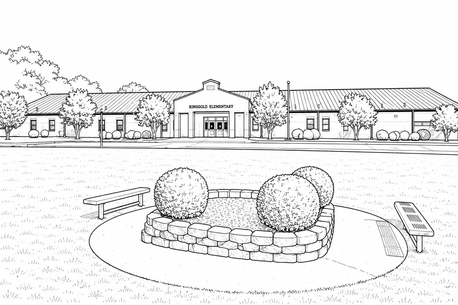 line drawing of Ringgold elementary