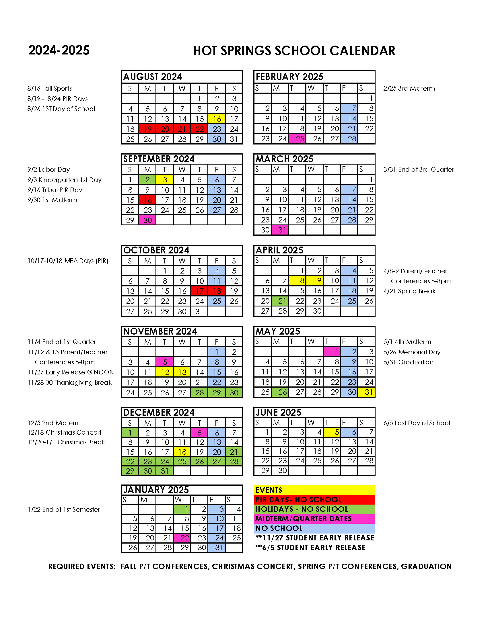 2024-25 SCHOOL CALENDAR