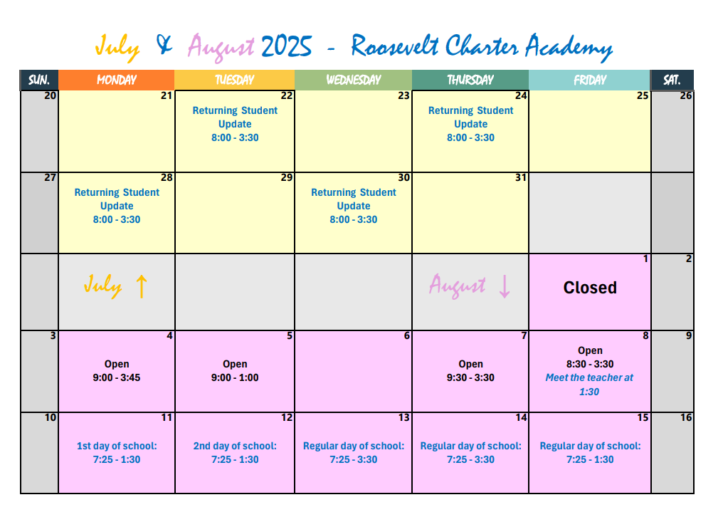 Temporary Calendar 25/26