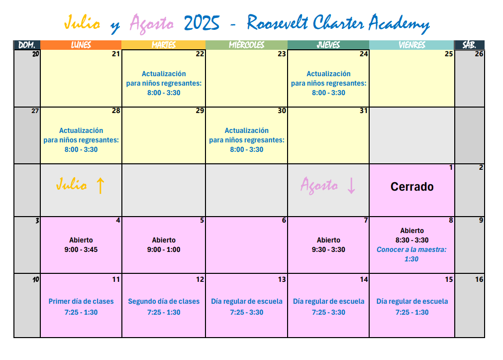 Temporary Calendar 25/26