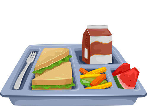 drawing of a school lunch
