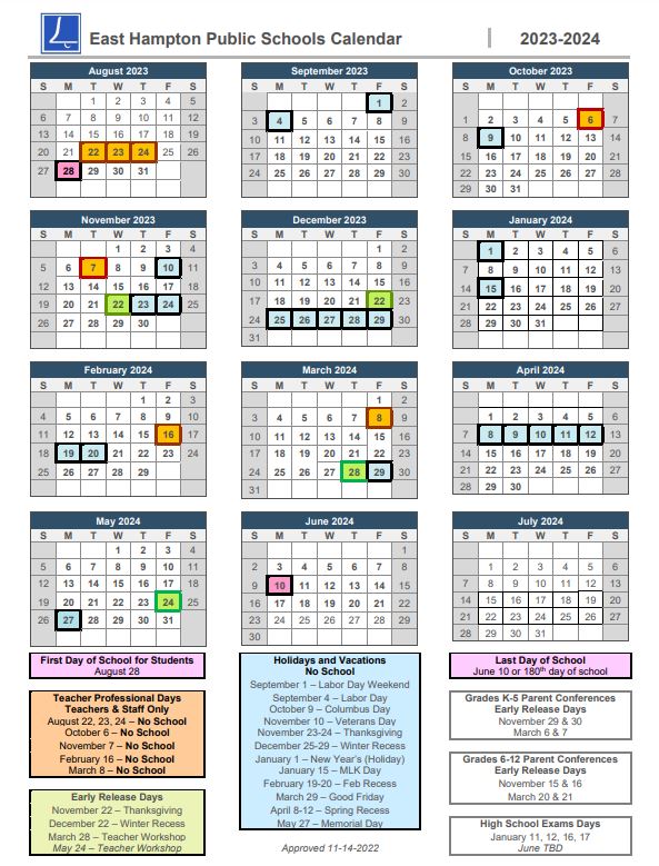 Image of 2023-2024 District Calendar