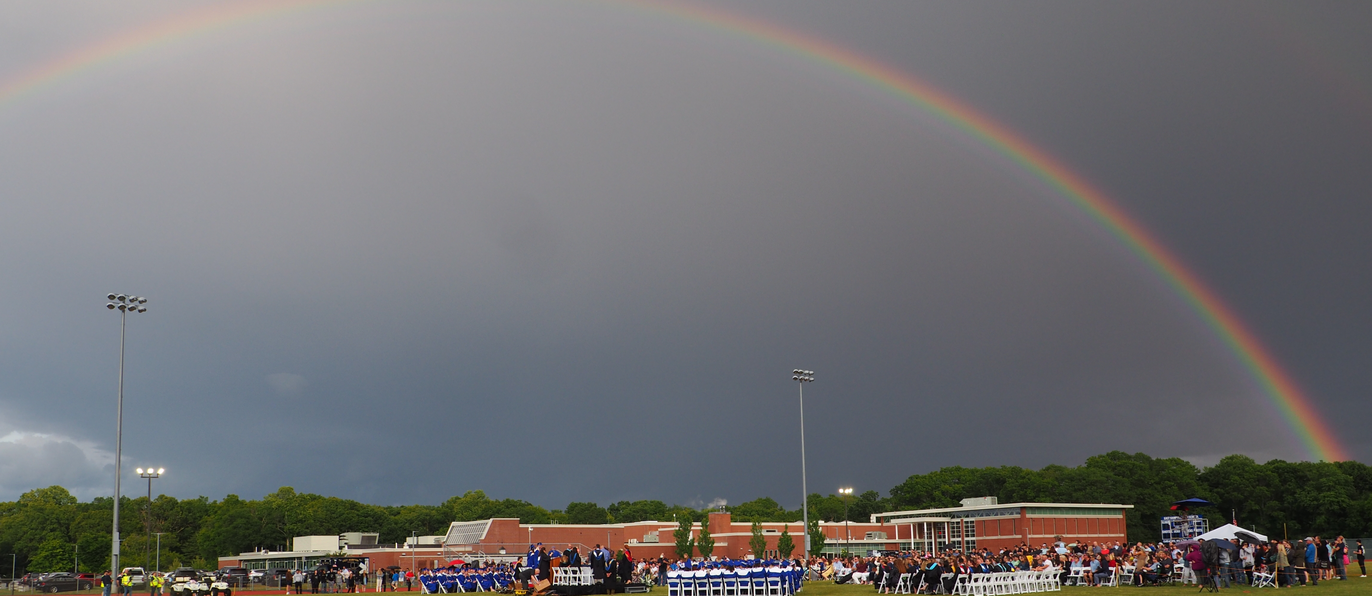 Rainbow over graduation June 9th, 2023